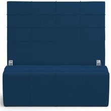 Kit Cabeceira Cama Box King 195cm com Calçadeira Roma W01 Suede Azul Marinho - Lyam