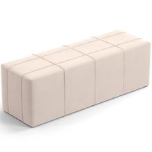 Puff Decorativo Living Sala de Estar 140 cm Roma W01 Suede Bege - Lyam