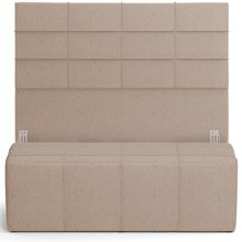 Kit Cabeceira Cama Box Casal 140cm com Calçadeira Roma W01 Linho Bege Escuro - Lyam