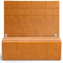 Kit Cabeceira Cama Box Queen 160cm com Calçadeira Roma W01 Couríssimo Whisky - Lyam