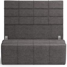 Kit Cabeceira Cama Box Casal 140cm com Calçadeira Roma W01 Linho Cinza Escuro - Lyam