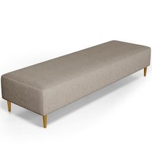 Puff Decorativo Sala de Estar Bali W01 Pés Palito 190x60cm Linho Bege - Lyam Decor