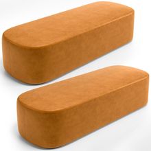 Kit 02 Puffs Decorativos Orgânico para Living Quarto 140cm Doha W01 Couríssimo Whisky - Lyam Decor