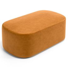 Puff Decorativo Orgânico Para Living Quarto 100cm Doha W01 Couríssimo Whisky - Lyam Decor