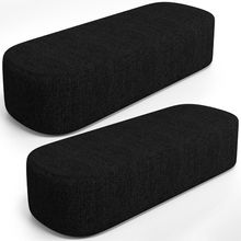 Kit 02 Puffs Decorativos Orgânico para Living Quarto 140cm Doha W01 Linho Chumbo - Lyam Decor