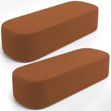 Kit 02 Puffs Decorativos Orgânicos Para Living Quarto 140cm Doha W01 Bouclê Terracota - Lyam Decor