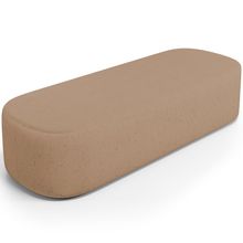 Puff Decorativo Orgânico Para Living Quarto 140cm Doha W01 Linho Bege Escuro - Lyam Decor