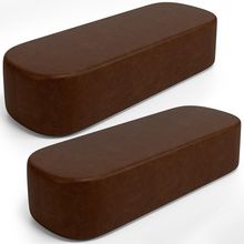 Kit 02 Puffs Decorativos Orgânicos Para Living Quarto 140cm Doha W01 Couríssimo Marrom - Lyam Decor