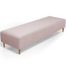 Puff Decorativo Sala de Estar Bali W01 Pés Palito 190x60cm Bouclê Rosê - Lyam Decor