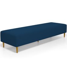 Puff Decorativo Sala de Estar Bali W01 Pés Palito 190x60cm Suede Azul Marinho - Lyam Decor
