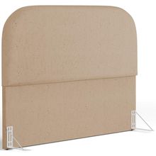 Cabeceira Cama Box King 195cm Orgânica Lanna W01 Linho Bege Escuro - Lyam Decor