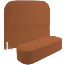 Cabeceira Cama Box Casal 140cm Lanna com Puff Recamier Doha W01  Bouclê Terracota - Lyam Decor