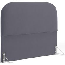 Cabeceira Cama Box Casal 140cm Orgânica Lanna W01 Suede Cinza - Lyam Decor