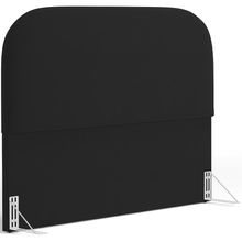 Cabeceira Cama Box King 195cm Orgânica Lanna W01 Suede Preto - Lyam Decor