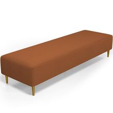 Puff Decorativo Sala de Estar Bali W01 Pés Palito 210x60cm Bouclê Terracota - Lyam Decor