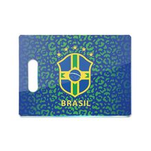 Tábua de Carne de Vidro 35x25 - Brasil Hexa Azul e Verde