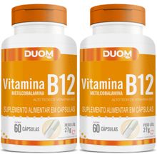 KIT 2 VITAMINA B12 METILCOBALAMINA ALTO TEOR 1 CÁPSULA AO DIA 60 CÁP VEGETARIANAS CADA – TOTAL: 120 – DUOM