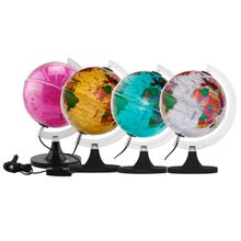Globo Terrestre Aquarela Lâmpada Led Luminária Decorativo Mapa Mundi Divisão De Países Português Escolar