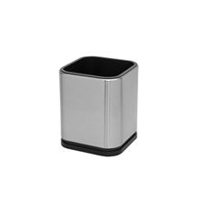 Porta Talheres Utensilios Inox Quadrado Suporte Preto