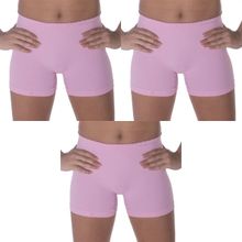 Kit 3 Calcinhas Boxer Selene Sem Costura Infantil - Rosa
