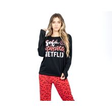 Pijama Adulto Feminino Longo Inverno Netflix