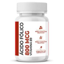Ácido Fólico Vitamina B9 800mcg com 60 cápsulas Vitamina Essencial