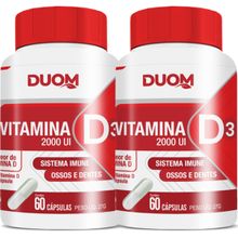 COMBO 2 VITAMINA D3 2000UI 60 CAPS CADA TOTAL 120 CAPS DUOM
