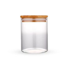 Pote Hermético Para Alimentos Condimentos Temperos Capacidade 330ML Com Tampa de Bambu