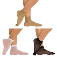 Kit 3 Pares de Meias Soquete Selene Fio 15 Feminina