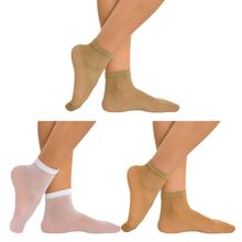 Kit 3 Pares de Meias Soquete Selene Fio 15 Feminina