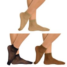 Kit 3 Pares de Meias Soquete Selene Fio 15 Feminina