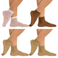 Kit 4 Pares de Meias Soquete Selene Fio 15 Feminina