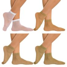 Kit 4 Pares de Meias Soquete Selene Fio 15 Feminina