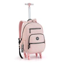 Mochila De Rodinha Com Alça Escolar Faculdade Feminina Infantil Juvenil Seanite Color Up Bolsa Menina Com Rodas 360 Rosa