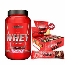 Nutri Whey Protein 900g Baunilha - Integralmedica + Protein Crisp Bar - 12 Unidades 45g DUO CRUNCH IntegralMedica