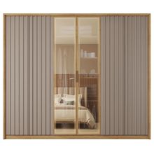Guarda Roupa Grande 6 Portas 2 Espelhos Marrom Centurium
