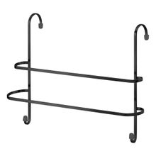 Porta Toalha Duplo com 02 Ganchos Toalheiro Preto Suporte para Box Sem Furo - Kit com 2 unidades