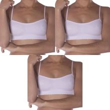 Kit 3 Tops Selene Sem Costura Infantil - Branco