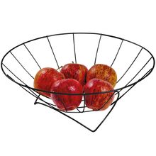 Fruteira de Mesa Redonda para Bancada Preta Organização Decoração Cozinha