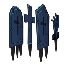 Placas de Jardim - Halloween - Cemitério Assombrado - 5 Peças