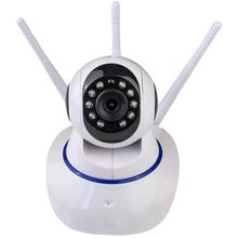 Câmera Ip Sem Fio 360° 3 Antenas HD Wifi Visão Noturna Alarm