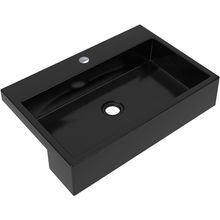 Cuba de Semi Encaixe Retangular C01 Para Banheiro XRT55 Preto Brilho - Lyam Decor
