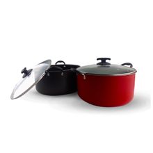 KIt 2 Caçarolas Dona Chefa 24cm 26cm Antiaderente com Alças e Pomel em Baquelite Antitérmico
