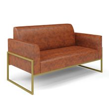 Sofá Namoradeira Base Industrial Alta Dourado Marisa Corano D03 - D'Rossi