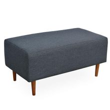Puff Decorativo Sala de Estar Cléo W01 Pés Palito 90 cm Linho Chumbo - Lyam Decor