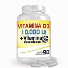 Vitamina D3 10.000UI + Vitamina K2 100mcg com 90 cápsulas