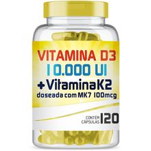 Vitamina D3 10.000UI + Vitamina K2 100mcg com 120 cápsulas