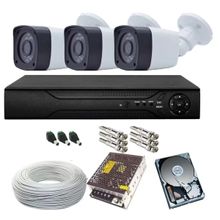 Kit 3 Camera de Segurança Infra 30m 1080p 2mp Dvr 4ch Multi Hd