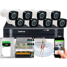 Kit 8 Cameras Segurança Dvr Intelbras Full Hd 8ch c/ hd 1tb Completo