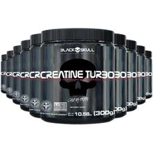Kit 10X Creatina Turbo 300g Black Skull Caveira Preta Atacado